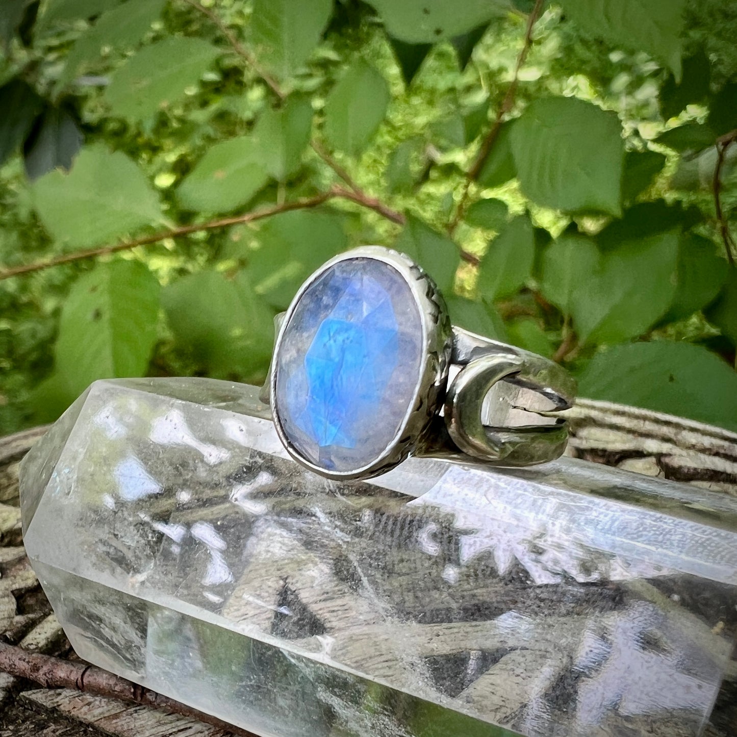 Moonstone Moon Ring ~ Size 10
