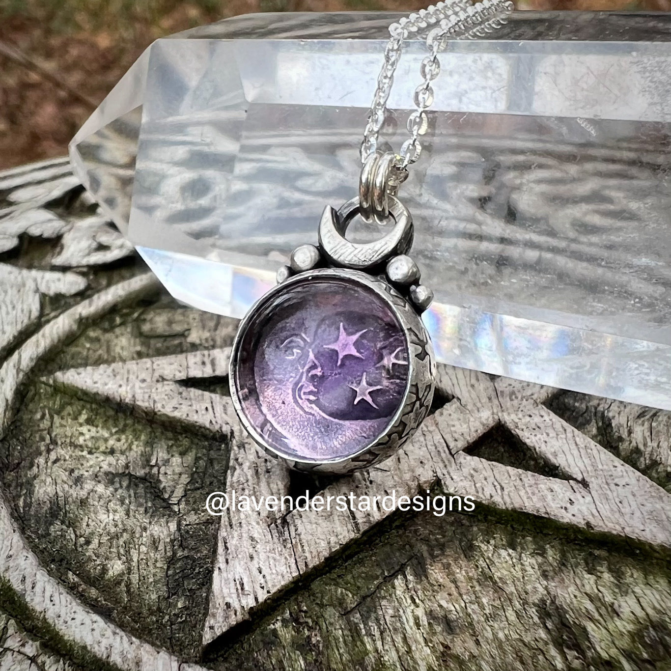 **Made-to-Order** Pink Amethyst Moon Pendant