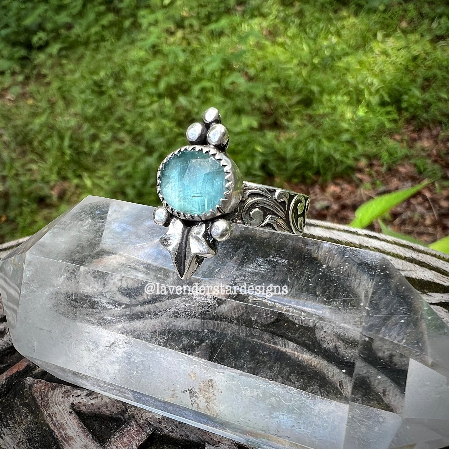 Kyanite Floral Ring~ Size 6