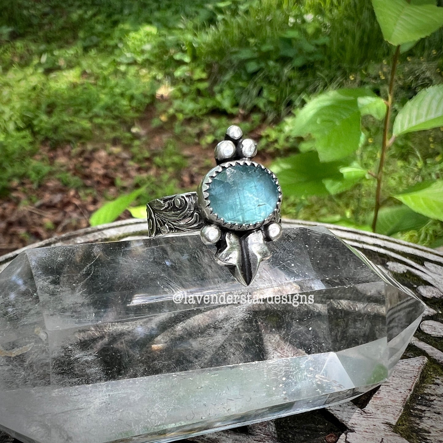 Kyanite Floral Ring~ Size 6