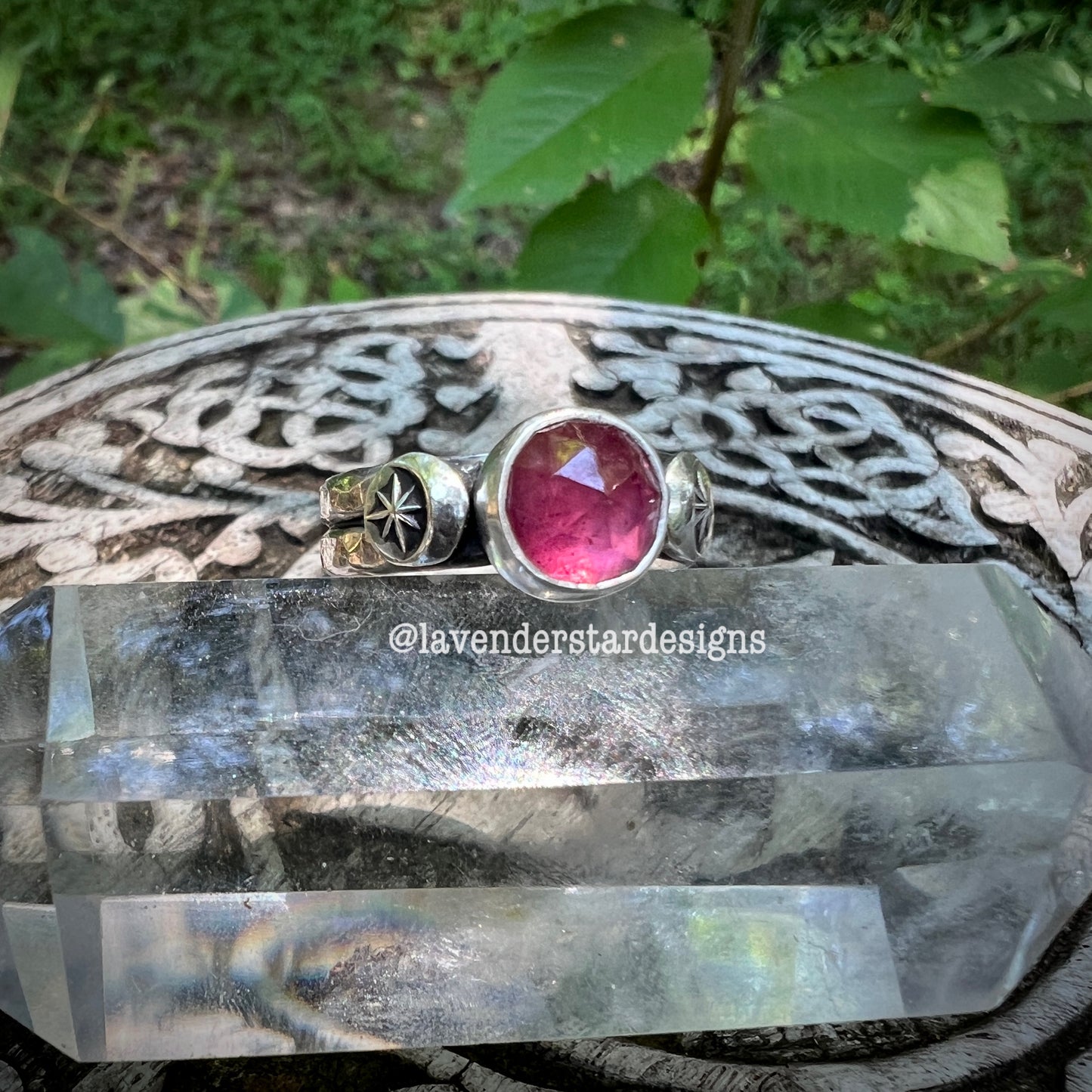 **Made-to-Size** Celestial Ring ~ Pink Sapphire