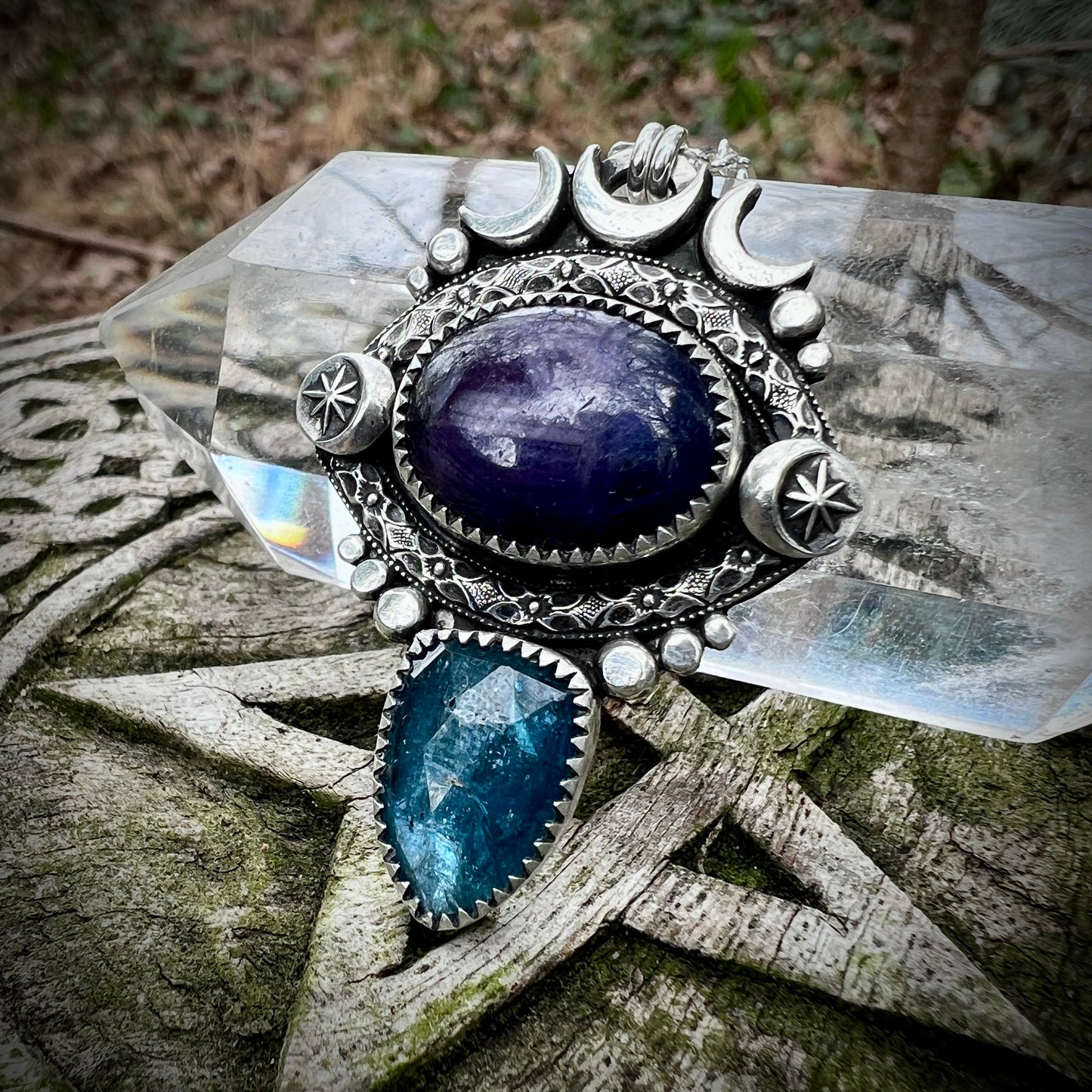 Star Sapphire & Kyanite Evil Eye Talisman