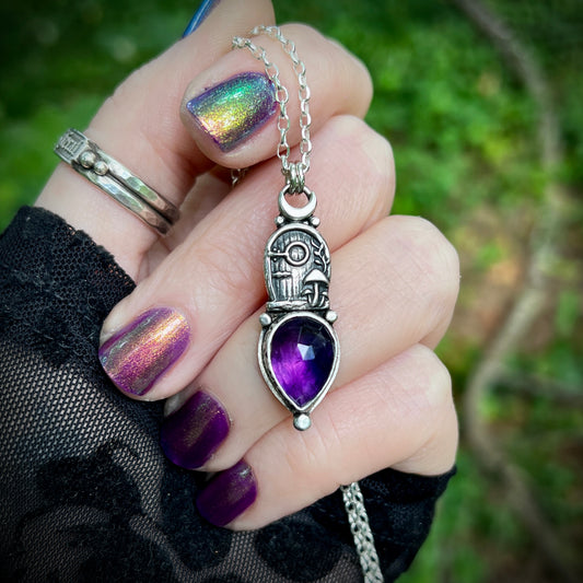 Fairy Door Necklace ~ Amethyst ✦ Pre-order