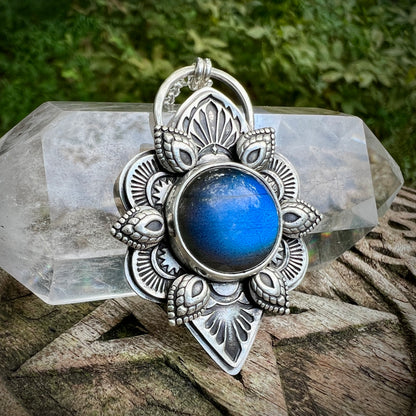 Labradorite Mandala Pendant