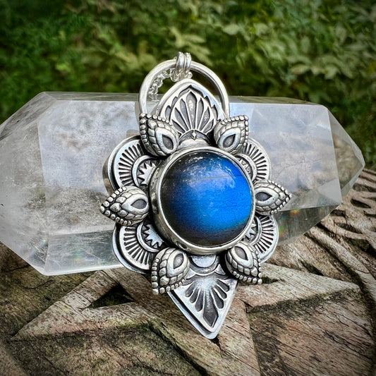 Labradorite Mandala Pendant