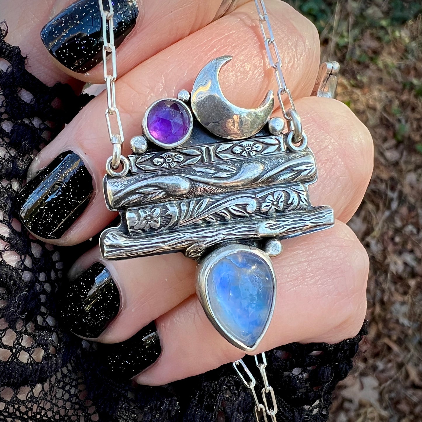 Moonlit Tomes ~ Moonstone & Amethyst