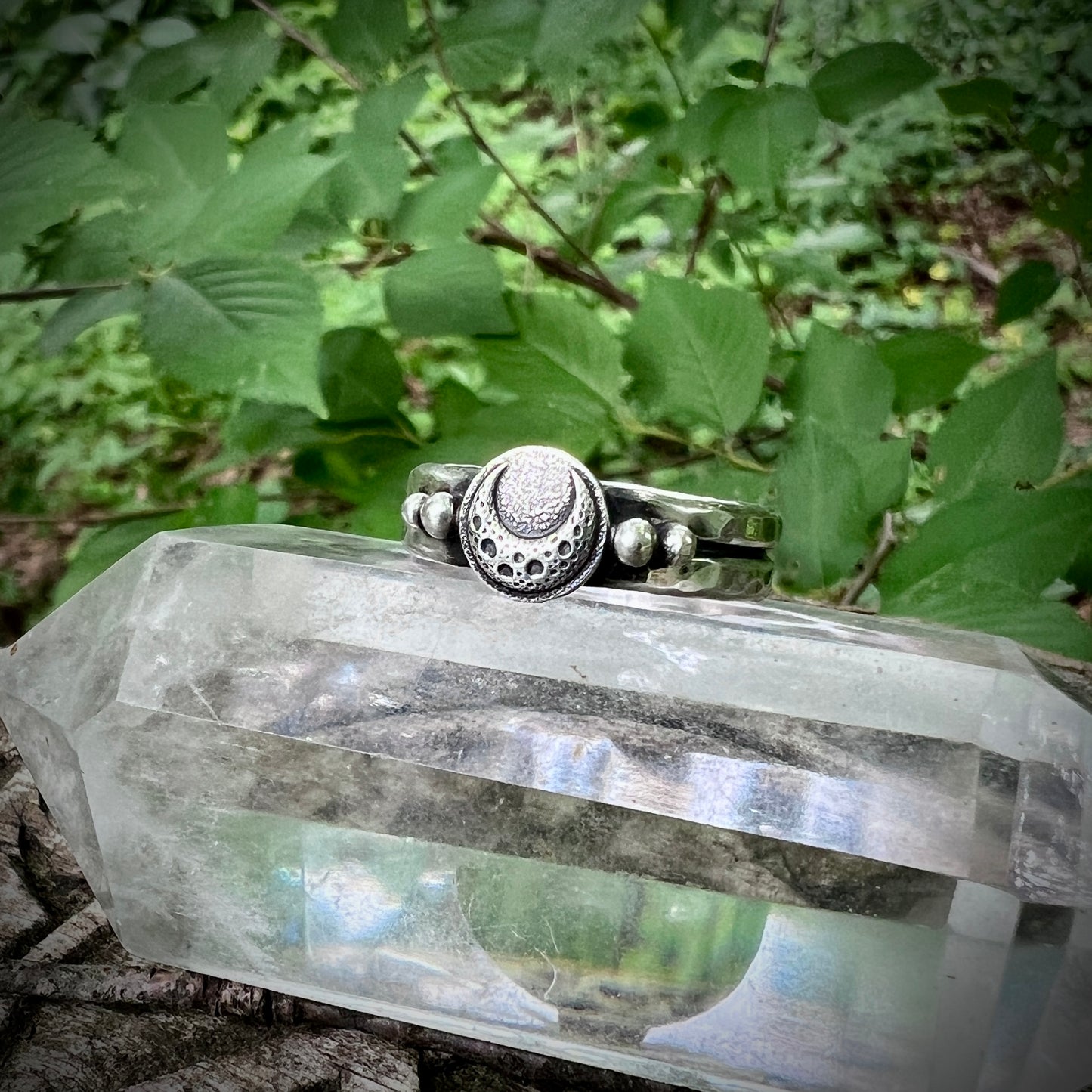 Textured Crescent Moon Ring ✦ Pre-order