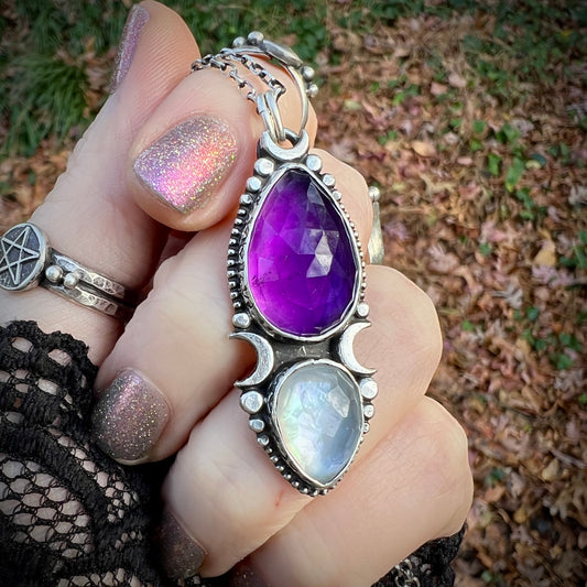 Amethyst & Mother of Pearl Pendant