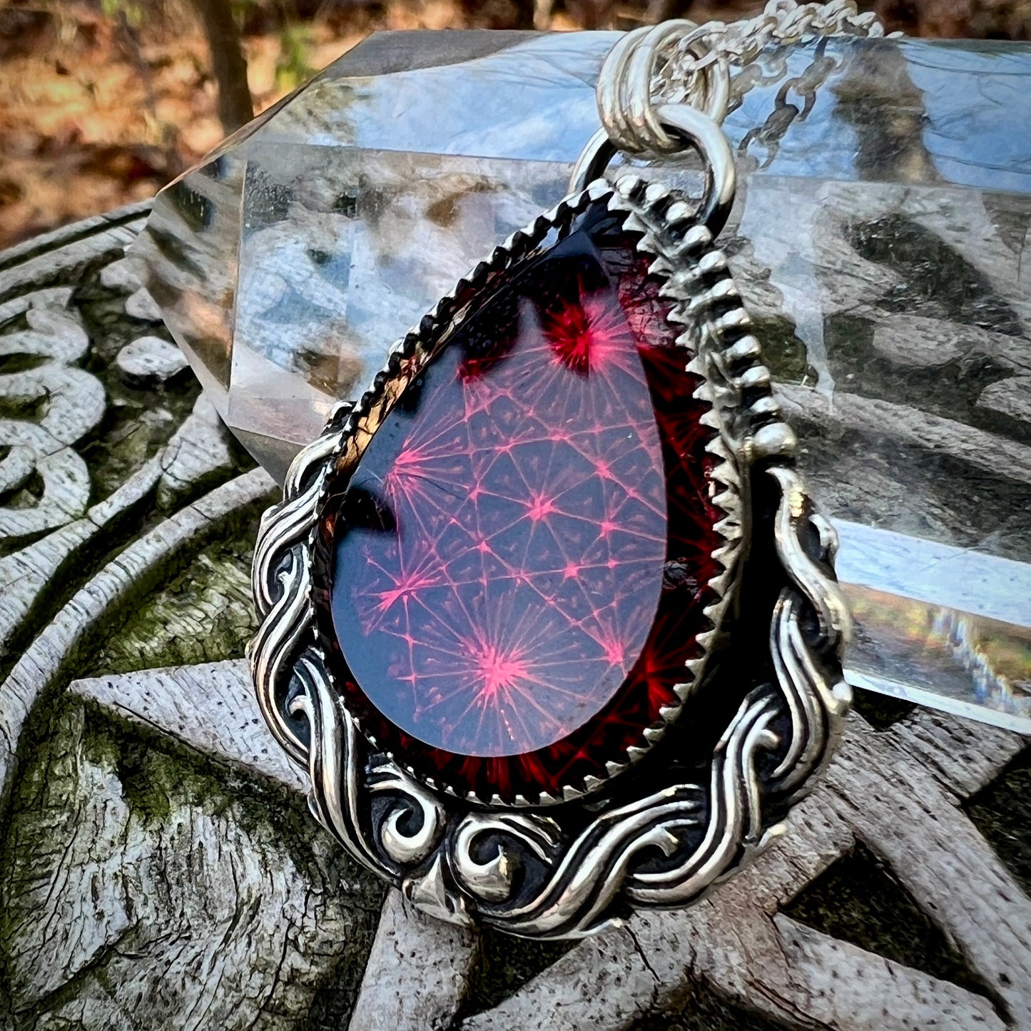 Twisted Moon Pendant ~ Kaleidoscope