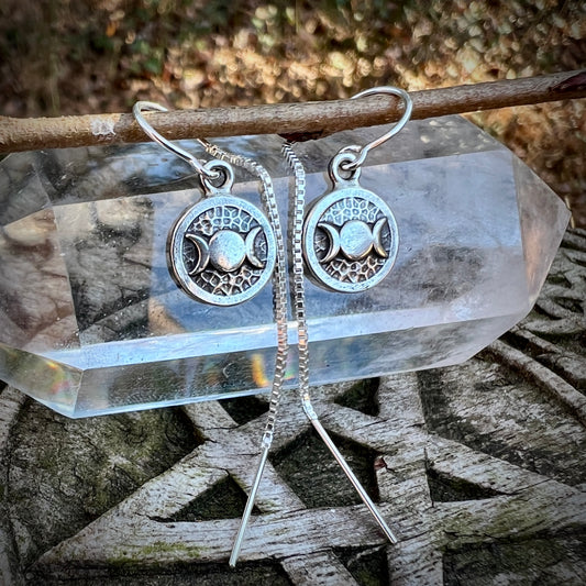 Triple Moon Threader Earrings ✦ Pre-order