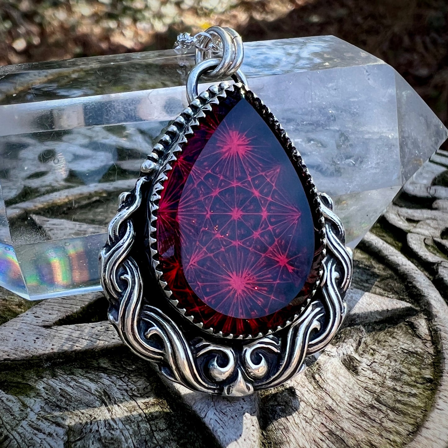 Twisted Moon Pendant ~ Kaleidoscope