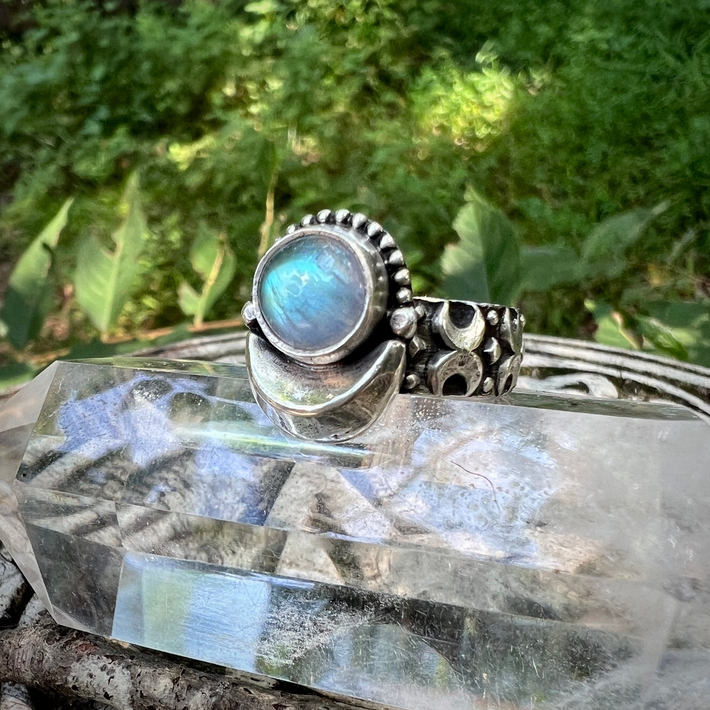 Moonstone Moon Ring ~ Size 7