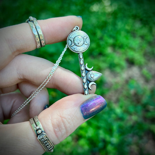 Triple Moon Key Necklace ✦ Pre-order