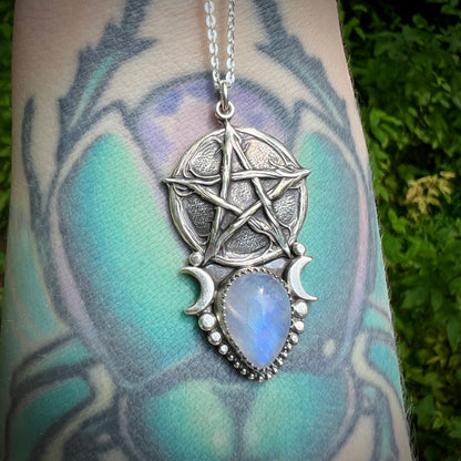 Moonstone Pentacle Pendant