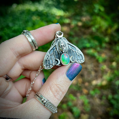 Lunar Moth Pendant ~ Opal