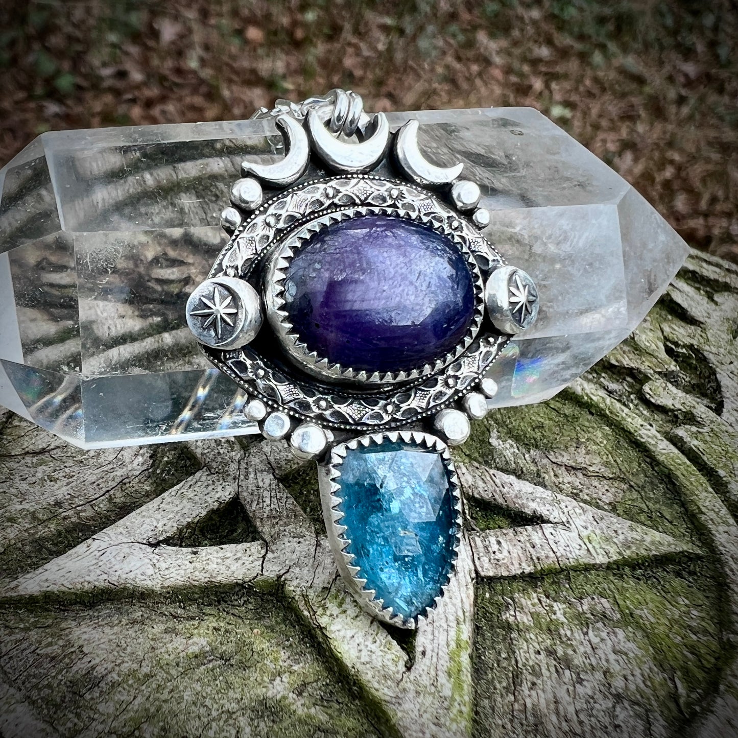 Star Sapphire & Kyanite Evil Eye Talisman