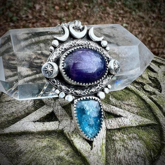 Star Sapphire & Kyanite Evil Eye Talisman