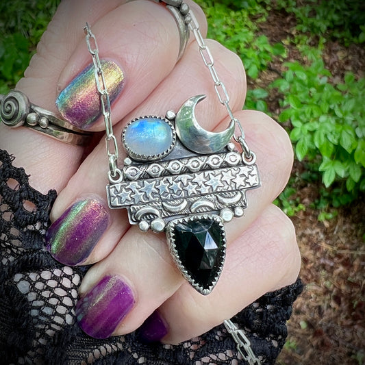 Moonlit Tomes ~ Moonstone & Black Onyx