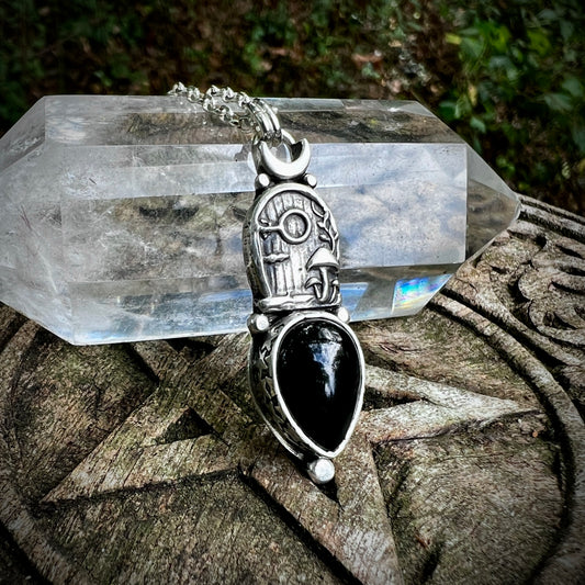 Fairy Door Necklace ~ Black Onyx ✦ Pre-order