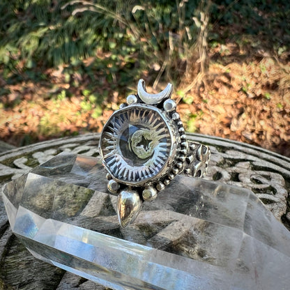 **Made-to-Order** Lunar Drop Ring ~ Quartz