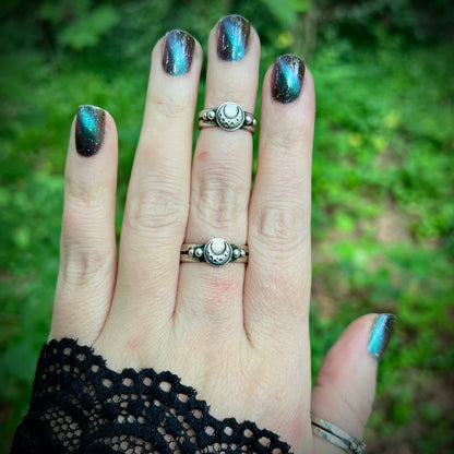 Textured Crescent Moon Ring ✦ Pre-order