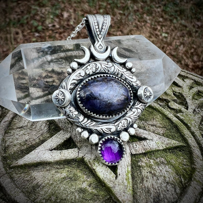 Star Sapphire & Amethyst Evil Eye Talisman