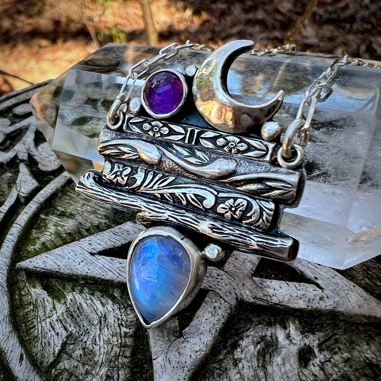 Moonlit Tomes ~ Moonstone & Amethyst