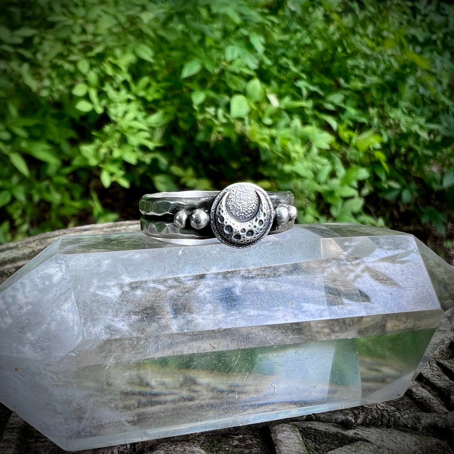 Textured Crescent Moon Ring ✦ Pre-order