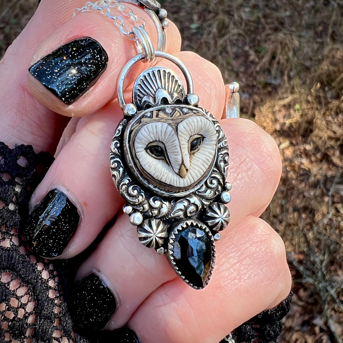 Owl Pendant ~ Black Onyx