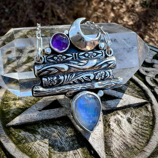 Moonlit Tomes ~ Moonstone & Amethyst