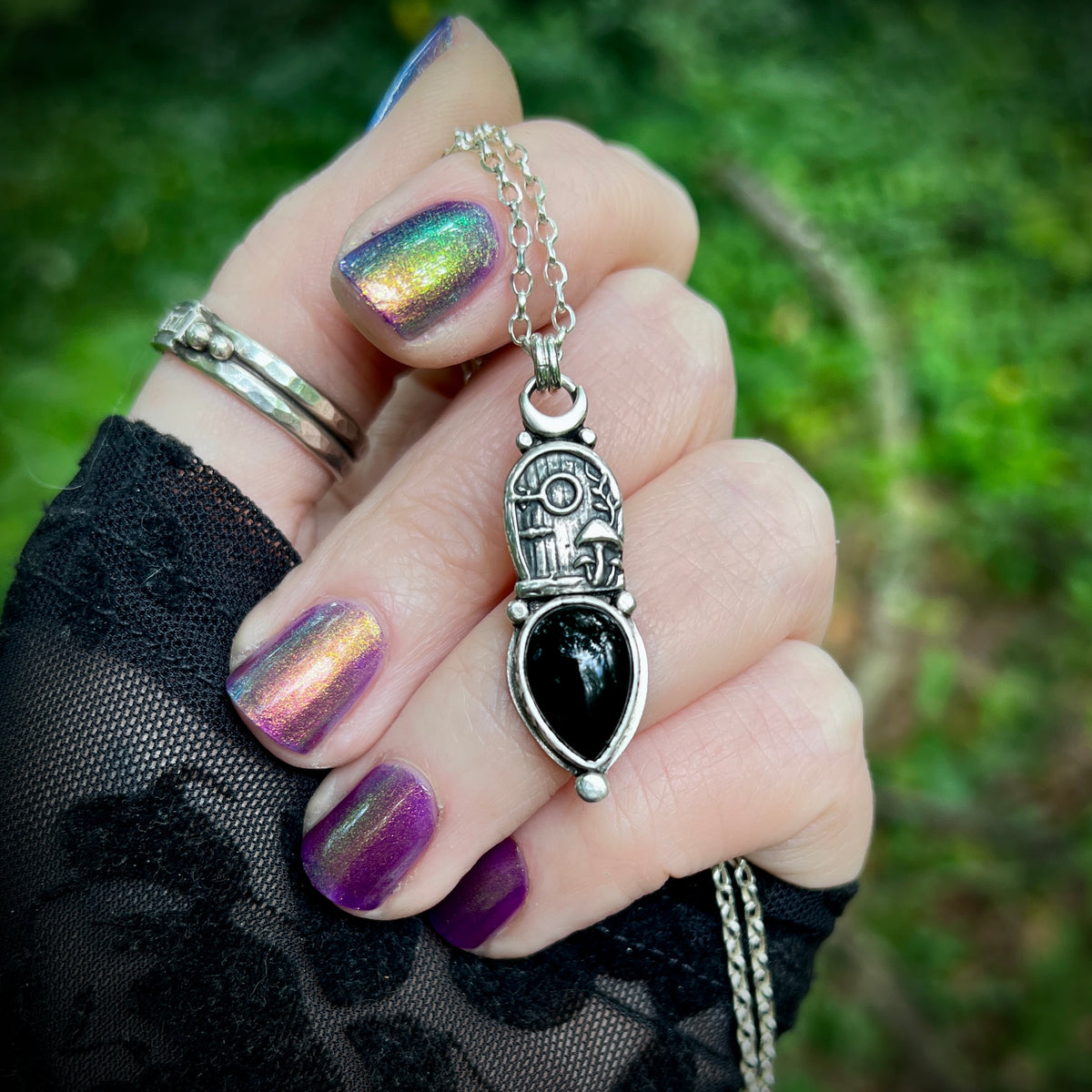 Fairy Door Necklace ~ Black Onyx ✦ Pre-order