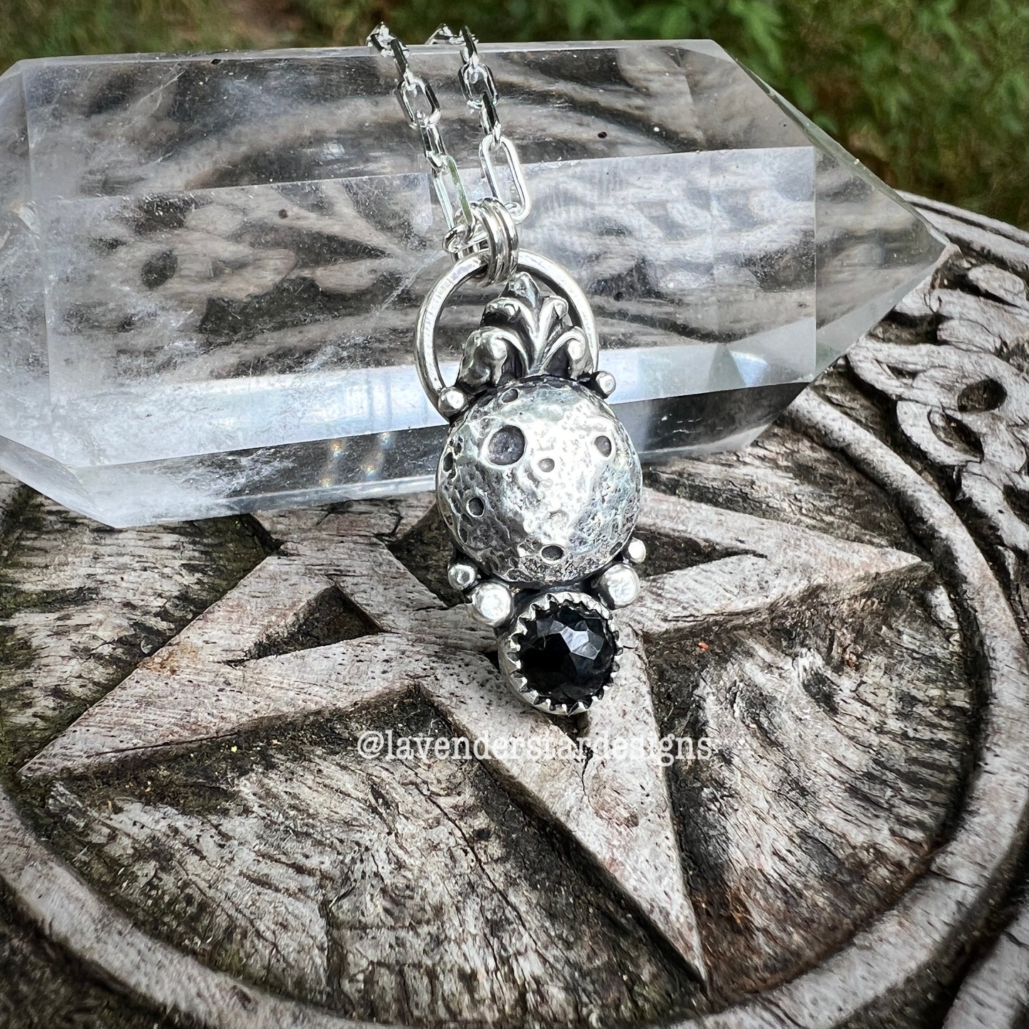 Black Onyx Full Moon Pendant