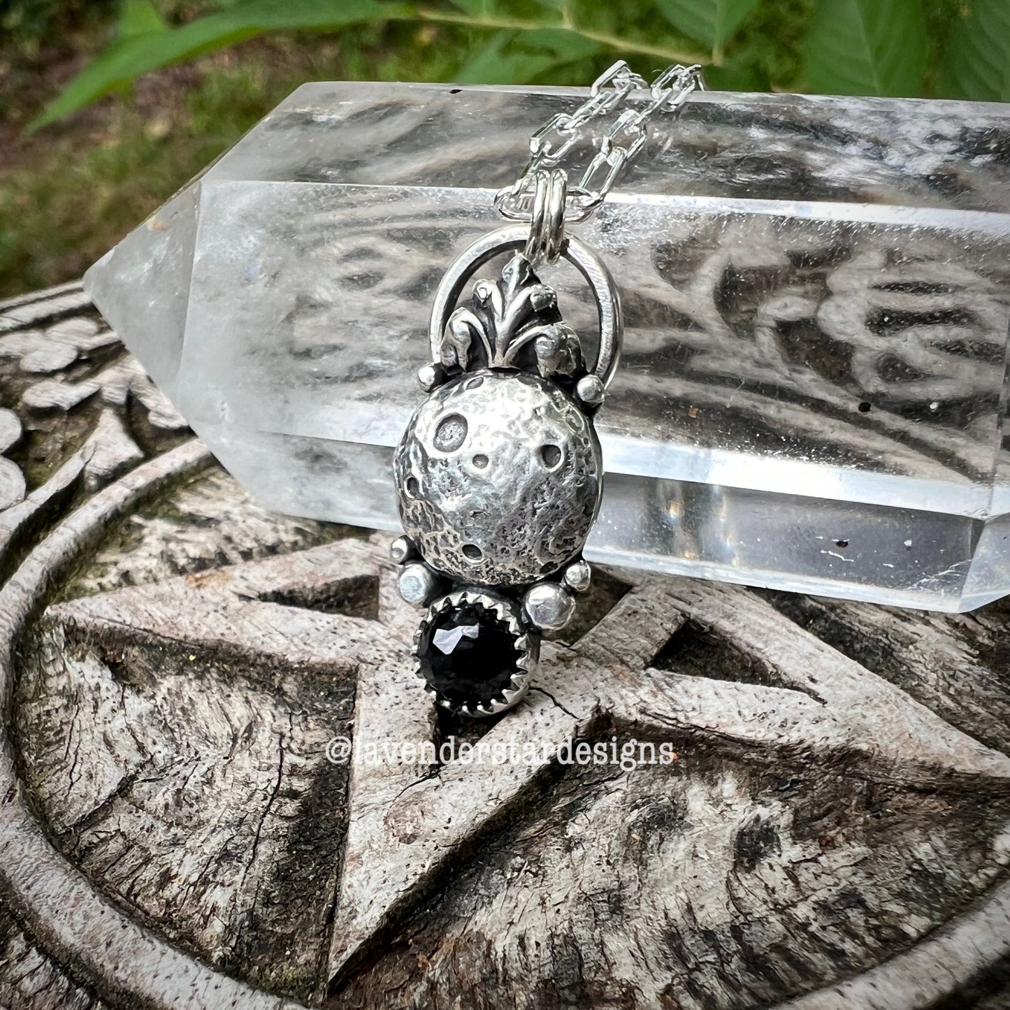 Black Onyx Full Moon Pendant