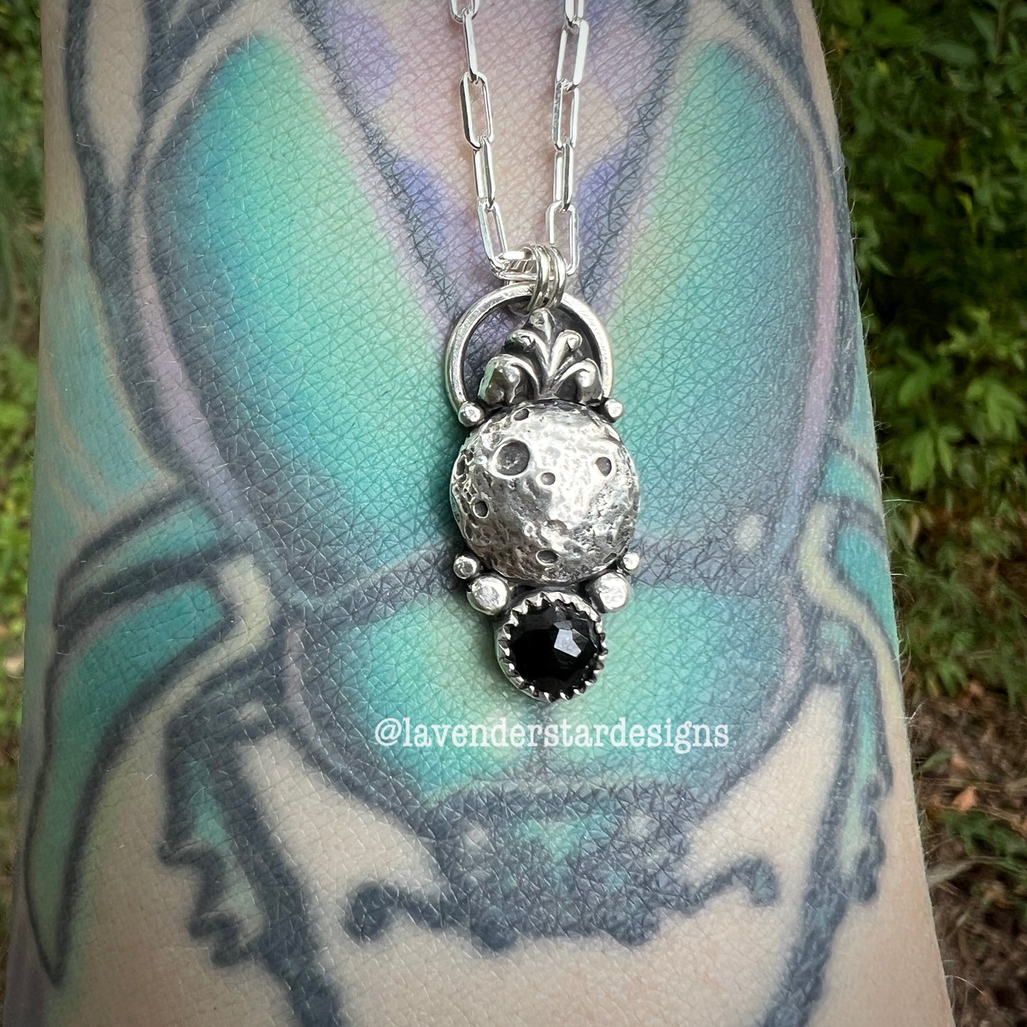 Black Onyx Full Moon Pendant