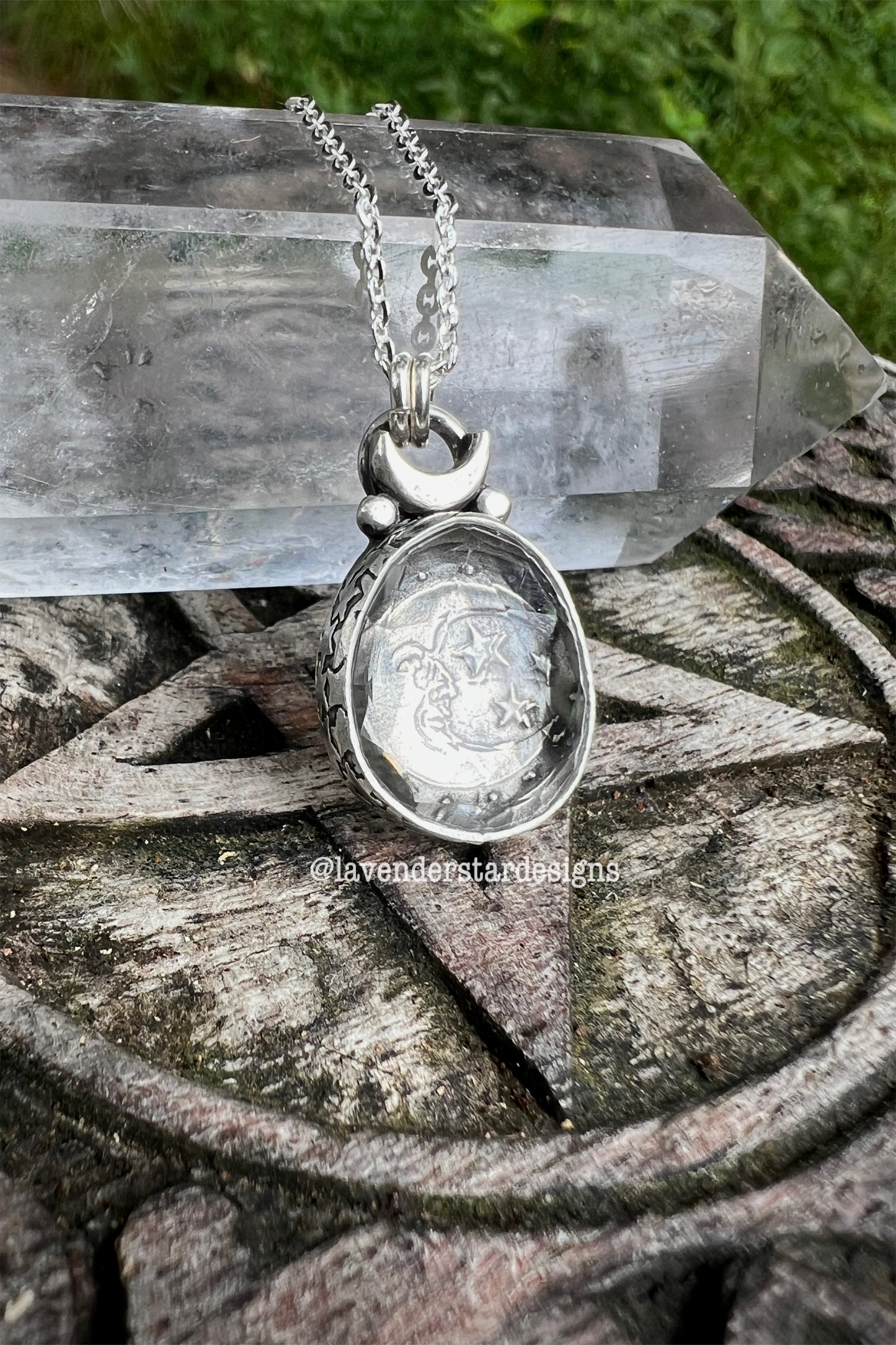 **Made-to-Order** Quartz Moonscape Pendant