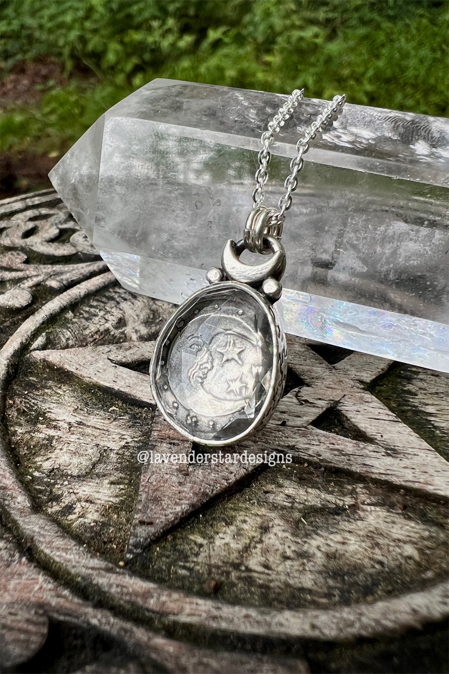 **Made-to-Order** Quartz Moonscape Pendant