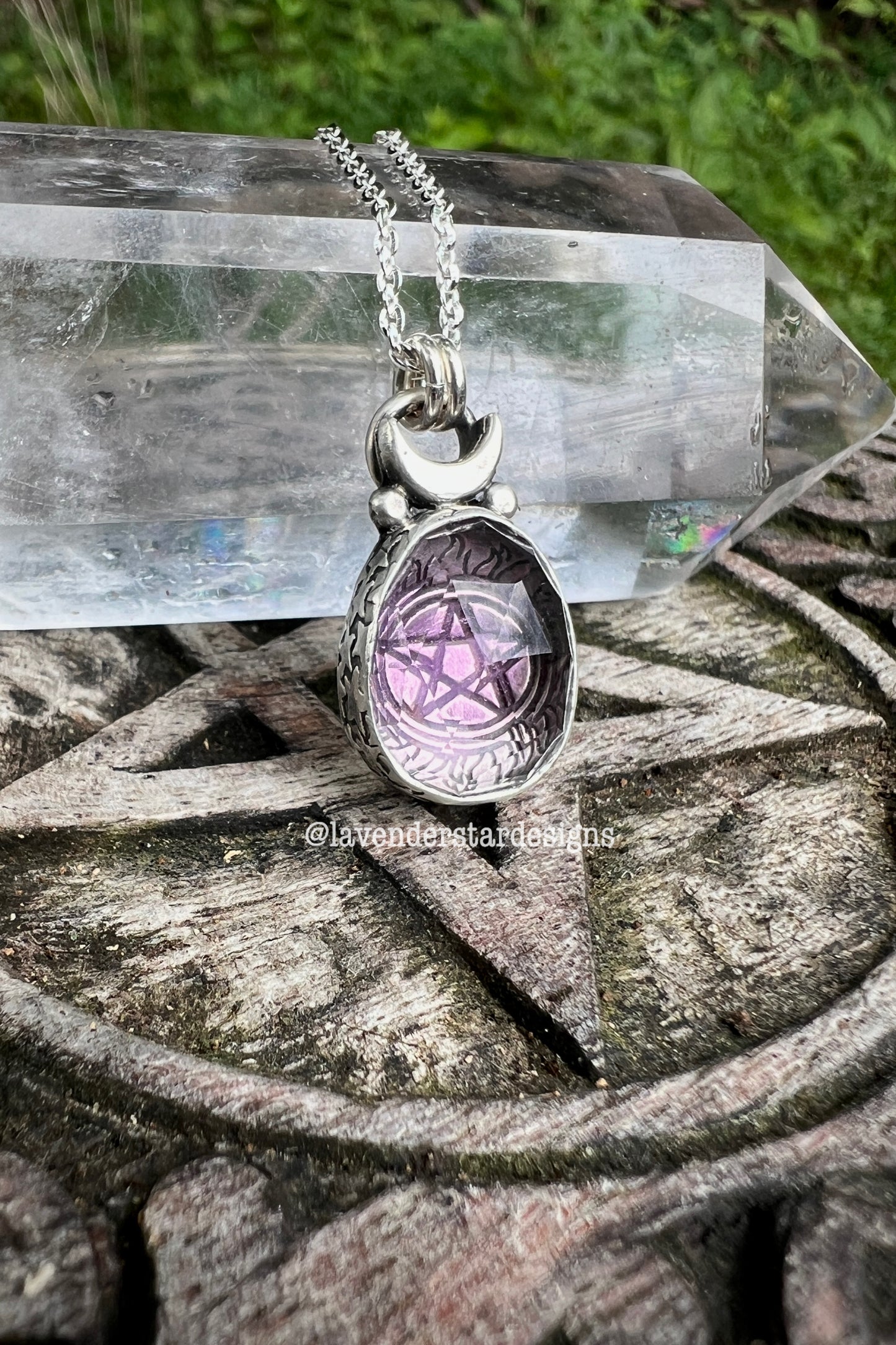 **Made-to-Order** Amethyst Pentacle Pendant