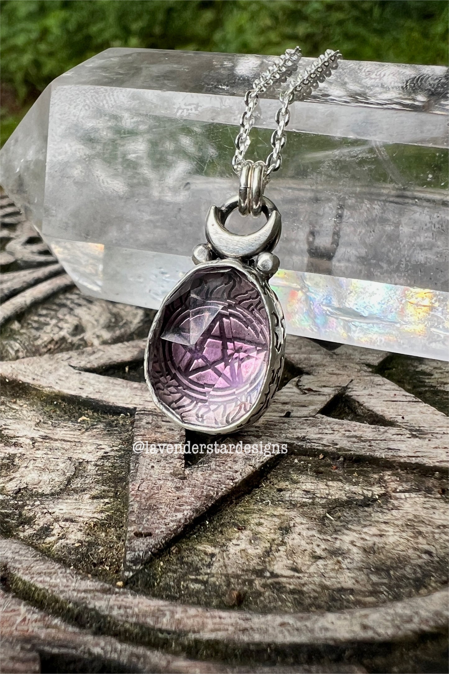 **Made-to-Order** Amethyst Pentacle Pendant