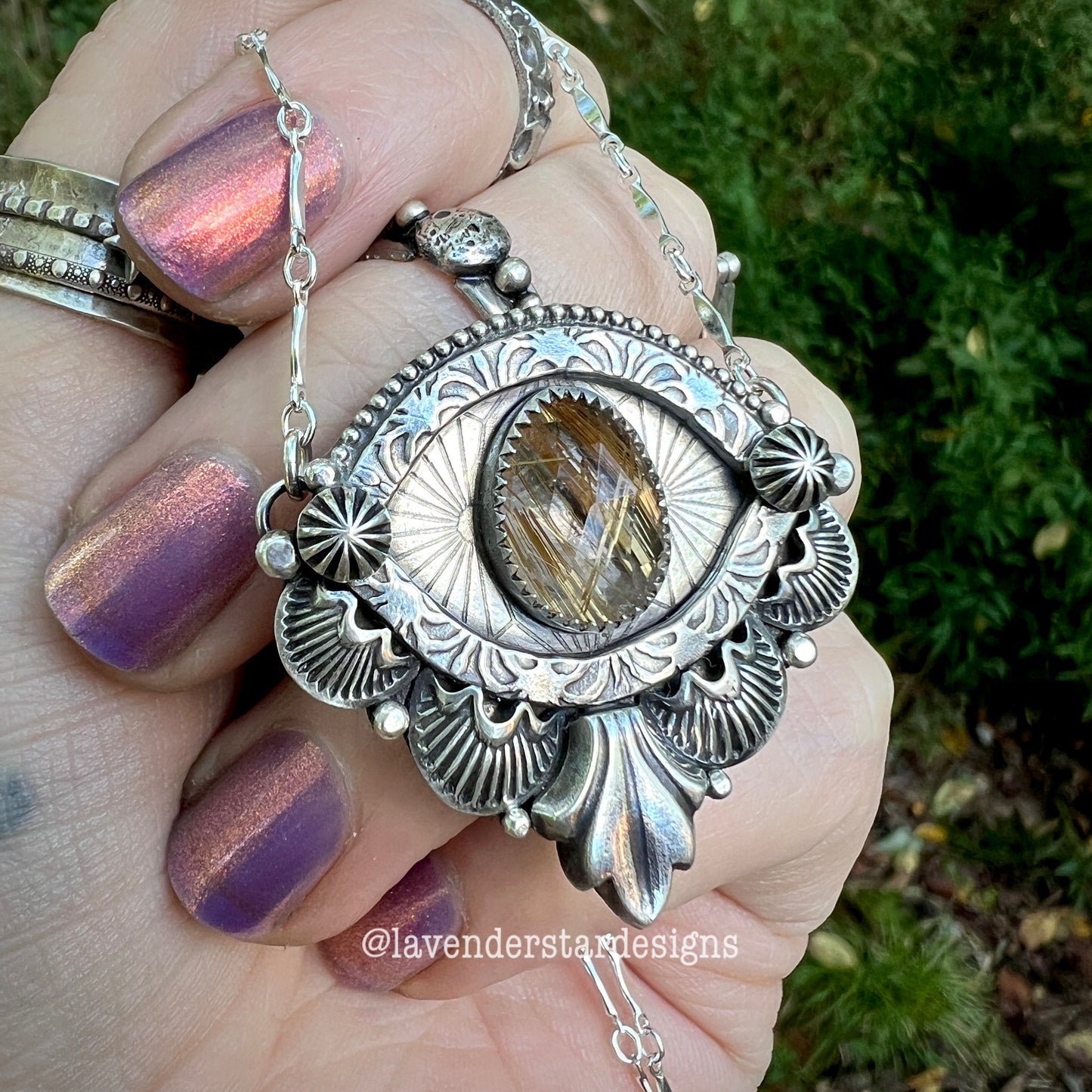 Rutilated Quartz Evil Eye Talisman