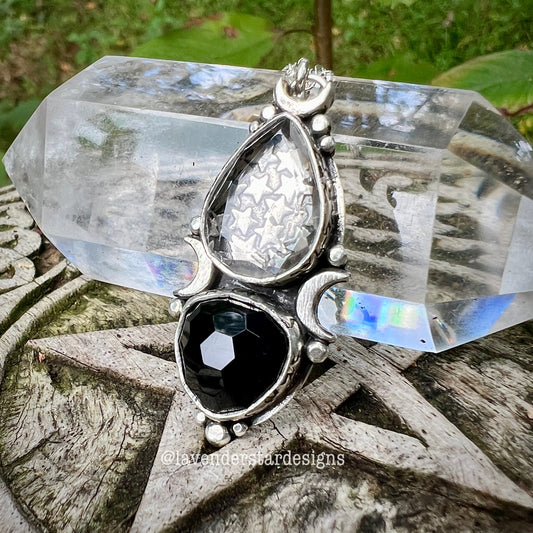 Quartz & Black Onyx Astral Pool Pendant