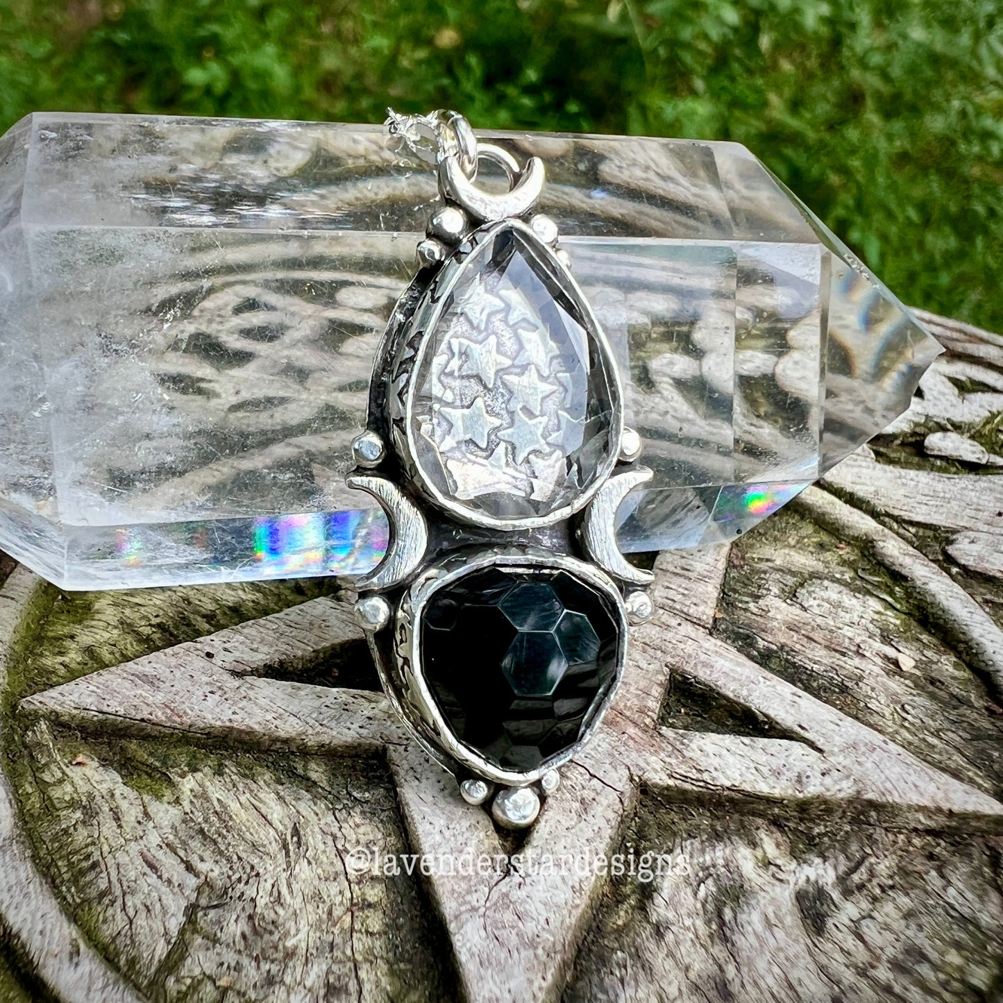 Quartz & Black Onyx Astral Pool Pendant