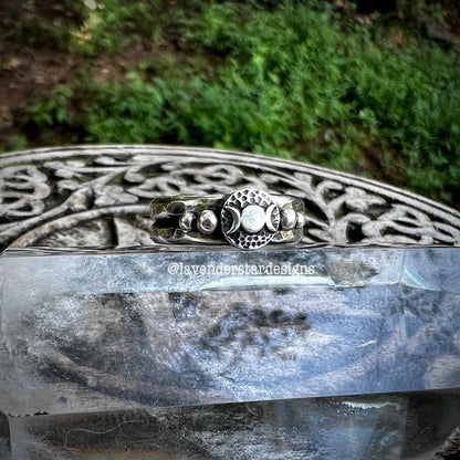 **Made-to-Order** Triple Moon Goddess Ring