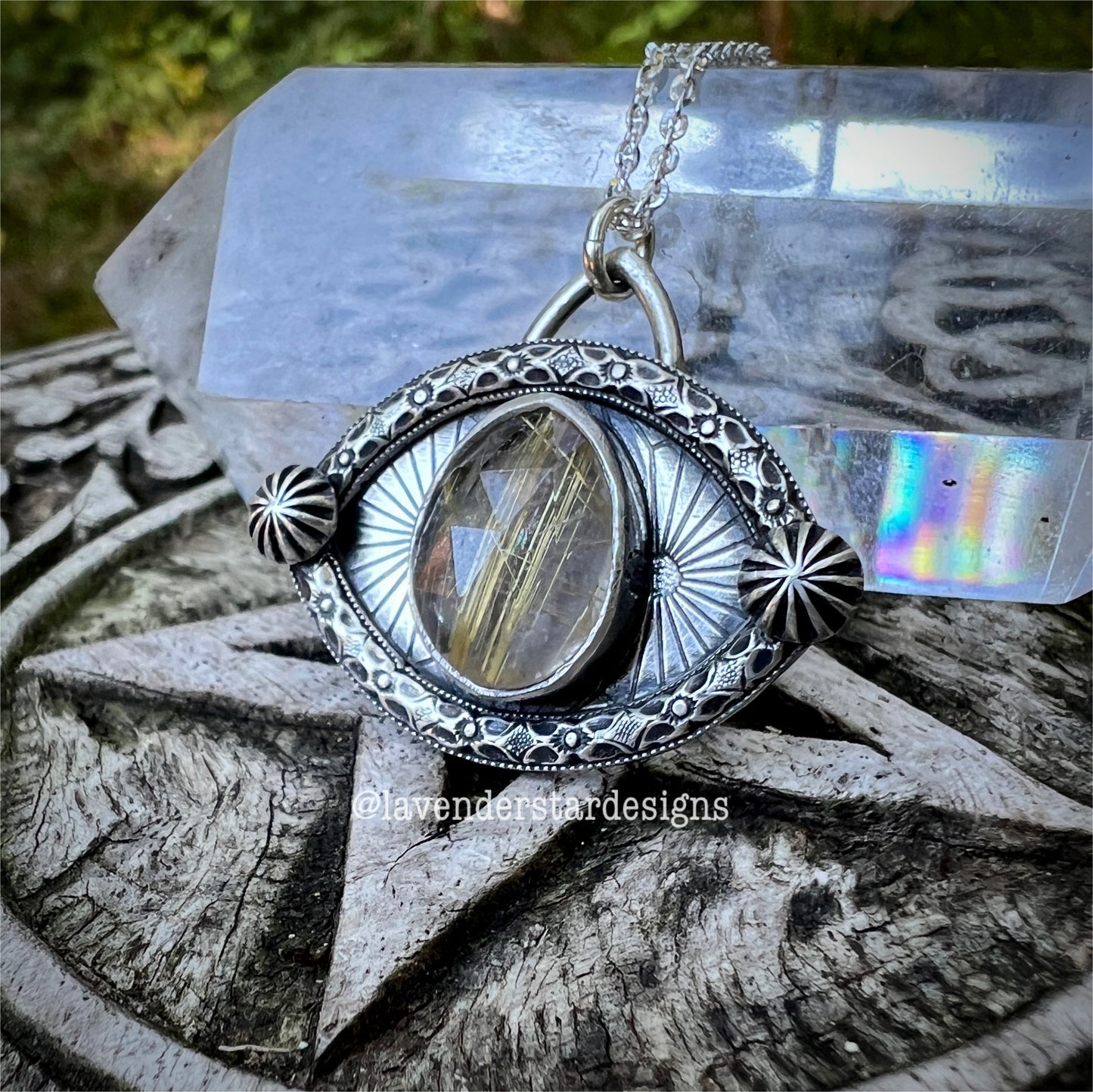 Rutilated Quartz Evil Eye Talisman