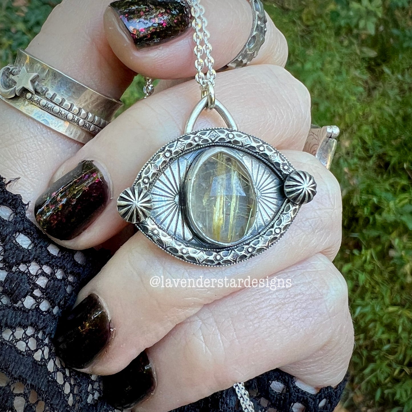 Rutilated Quartz Evil Eye Talisman