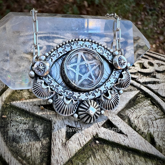 Quartz Pentacle Evil Eye Talisman