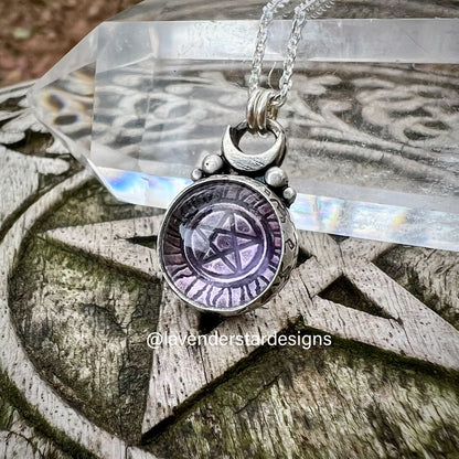 **Made-to-Order** Pink Amethyst Pentacle Pendant
