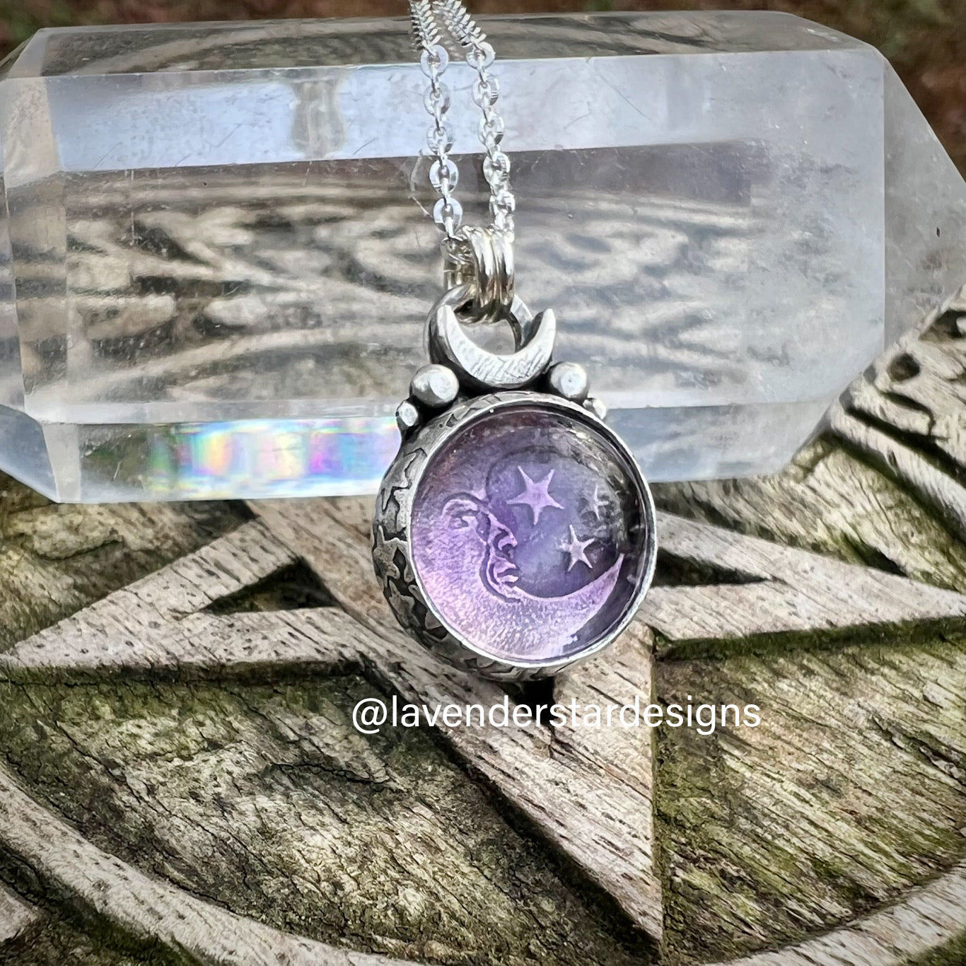 **Made-to-Order** Pink Amethyst Moon Pendant