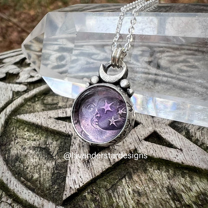 **Made-to-Order** Pink Amethyst Moon Pendant