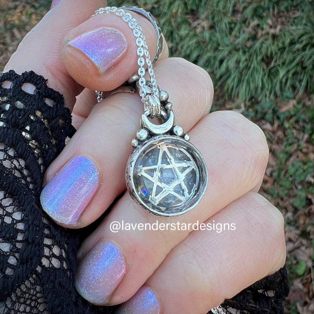 **Made-to-Order** Quartz Pentacle Pendant