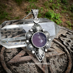 Lavender Chalcedony Mandala Pendant